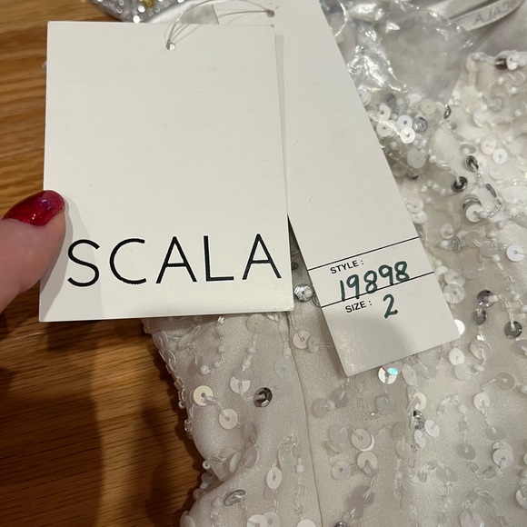 Scala One-Shoulder White Sequin Dress - 2 - Picture 3 of 5